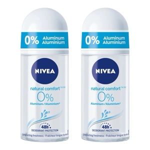 NIVEA NATURAL COMFORT ALUMINUM FREE ROLL-ON 50ML X2 - BRAND NEW